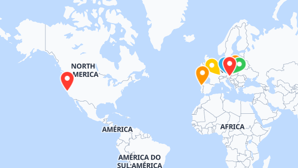 Map of company locations