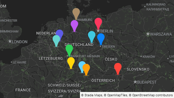 Map of company locations