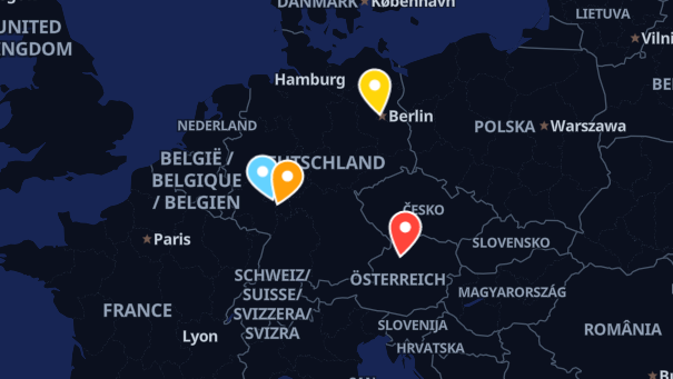 Map of company locations