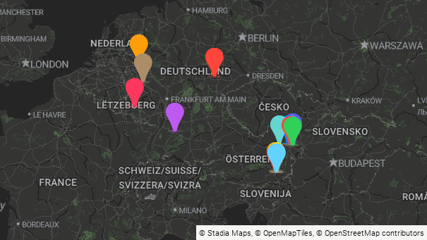 Map of company locations