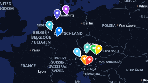 Map of company locations