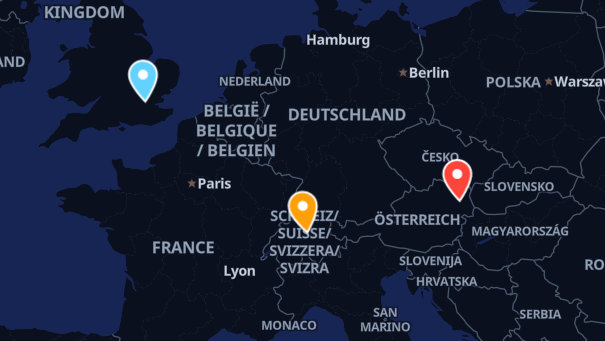 Map of company locations