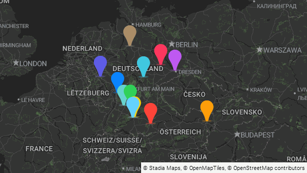 Map of company locations