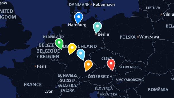 Map of company locations