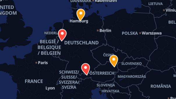 Map of company locations