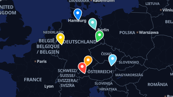Map of company locations
